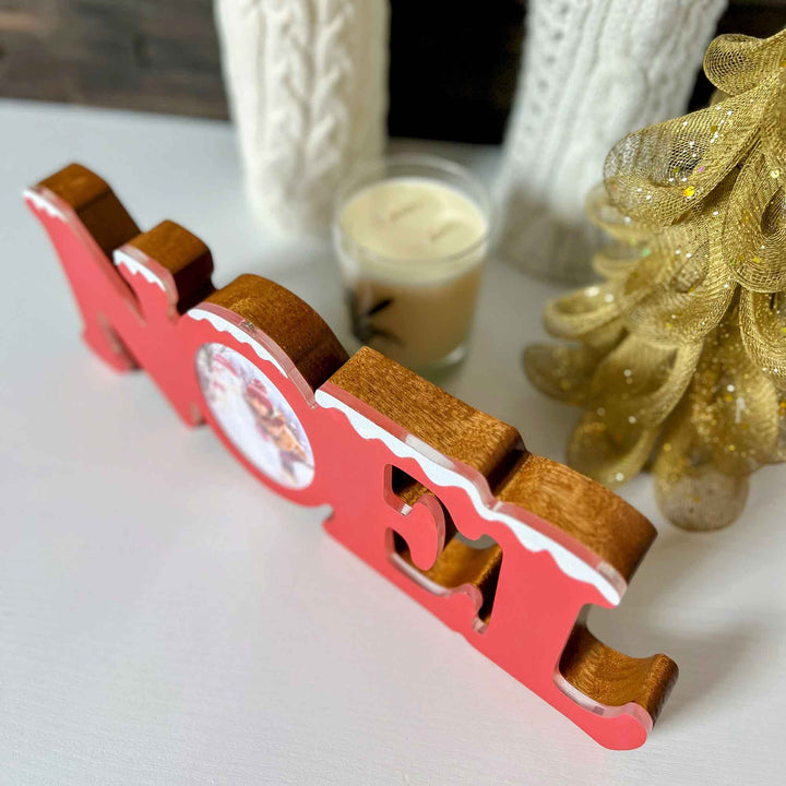 Chunky Wood and Acrylic Magnetic Frame - Christmas "Noel"