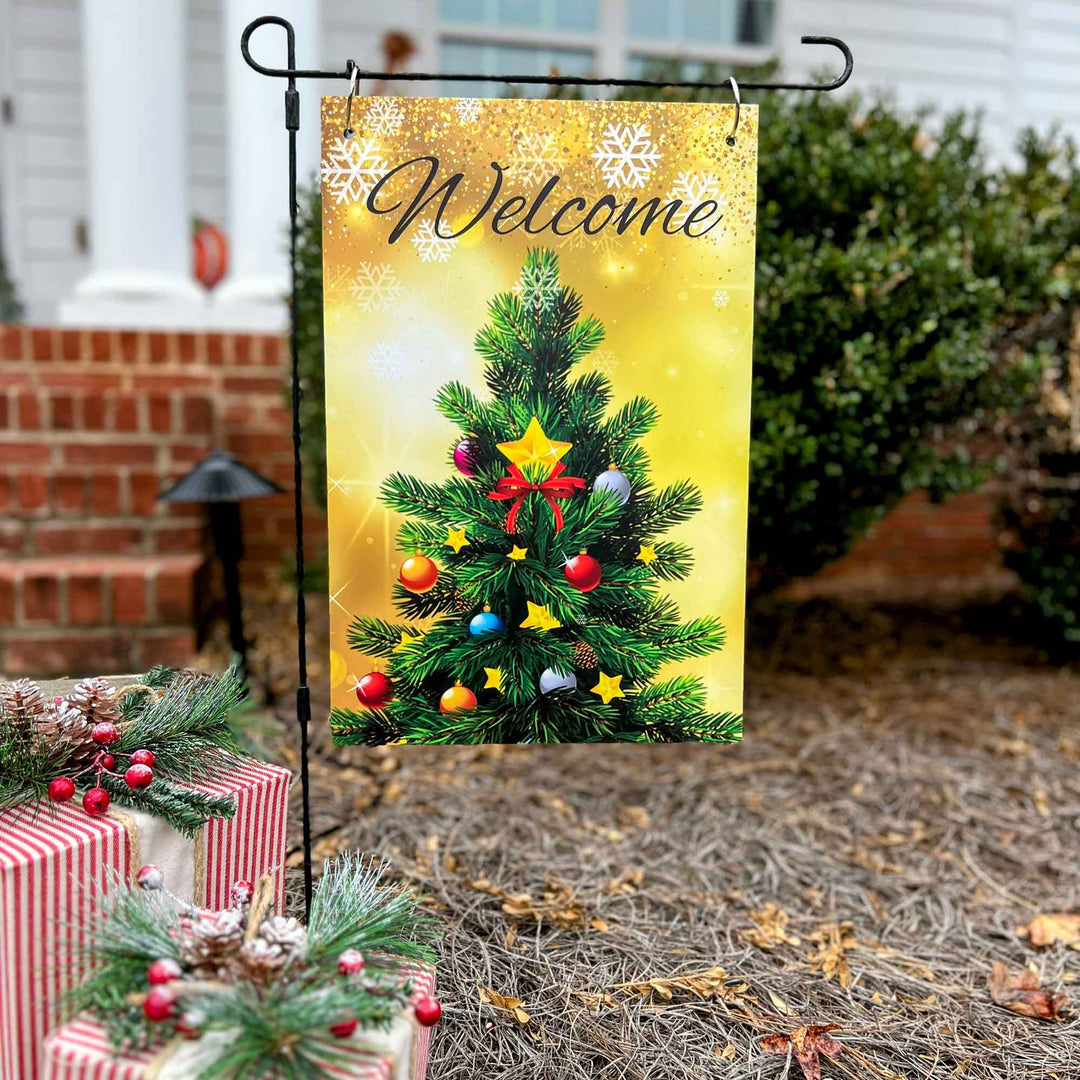 Garden Flag - "Welcome" Christmas Tree