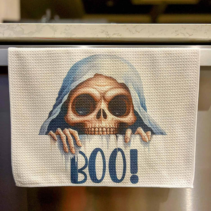 Microfiber Waffle Towel - Halloween - Peaking BOO!