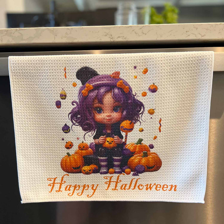 Microfiber Waffle Towel - Halloween - 3D Colorful Candy