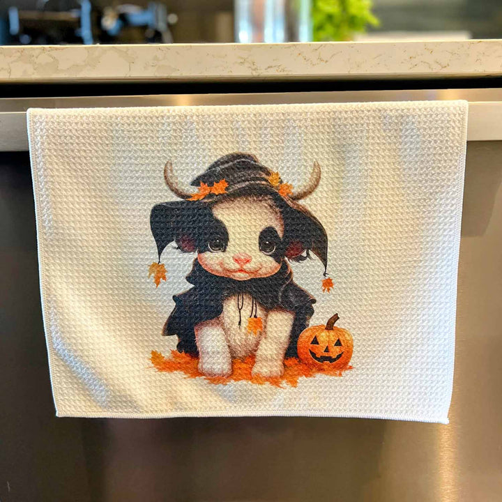 Microfiber Waffle Towel - Halloween - Cute Baby Cows
