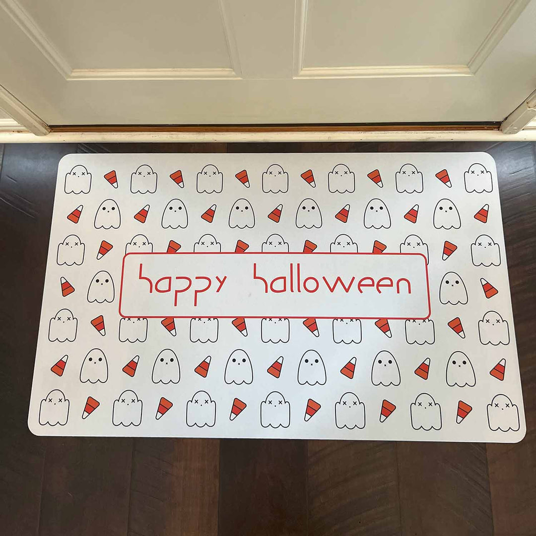 Welcome Mat - Halloween - Ghosts & Candy Corn